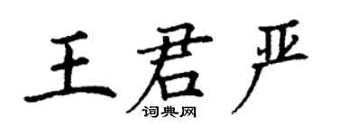 丁謙王君嚴楷書個性簽名怎么寫