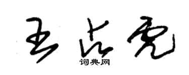 朱錫榮王占虎草書個性簽名怎么寫