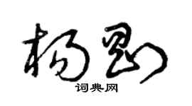 曾慶福楊剛草書個性簽名怎么寫