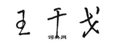 駱恆光王干戈草書個性簽名怎么寫