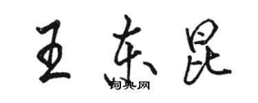 駱恆光王東昆行書個性簽名怎么寫