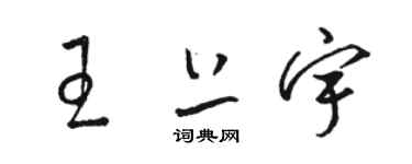 駱恆光王上宇草書個性簽名怎么寫