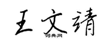 王正良王文靖行書個性簽名怎么寫