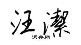 王正良汪潔行書個性簽名怎么寫