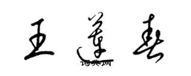 梁錦英王蓮春草書個性簽名怎么寫