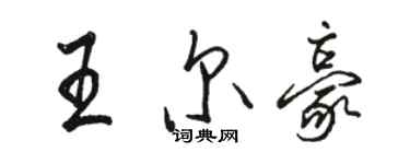 駱恆光王爾豪行書個性簽名怎么寫