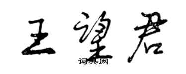 曾慶福王望君行書個性簽名怎么寫