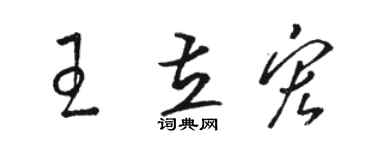 駱恆光王立宏草書個性簽名怎么寫