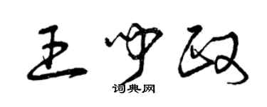 曾慶福王聞政草書個性簽名怎么寫