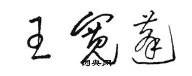 駱恆光王寬蓬草書個性簽名怎么寫