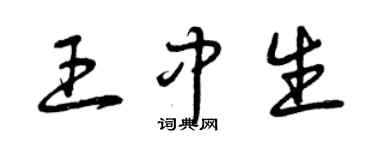 曾慶福王中生草書個性簽名怎么寫
