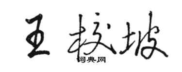 駱恆光王校坡行書個性簽名怎么寫