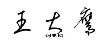 梁錦英王大鷹草書個性簽名怎么寫