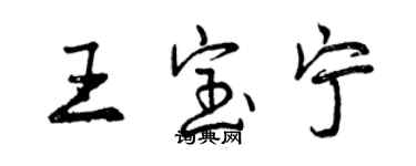 曾慶福王寶寧行書個性簽名怎么寫