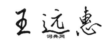 駱恆光王遠惠行書個性簽名怎么寫