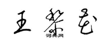 梁錦英王黎花草書個性簽名怎么寫