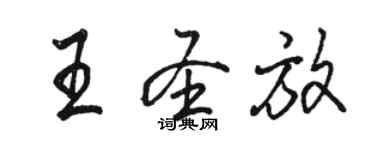 駱恆光王聖放行書個性簽名怎么寫