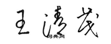 駱恆光王清茂草書個性簽名怎么寫