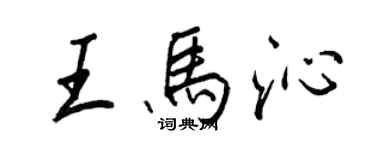 王正良王馬沁行書個性簽名怎么寫