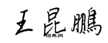 王正良王昆鵬行書個性簽名怎么寫