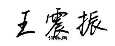 王正良王震振行書個性簽名怎么寫