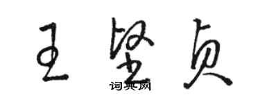 駱恆光王堅貞草書個性簽名怎么寫