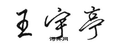 駱恆光王宇亭行書個性簽名怎么寫