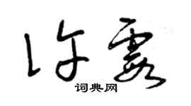 曾慶福許霞草書個性簽名怎么寫