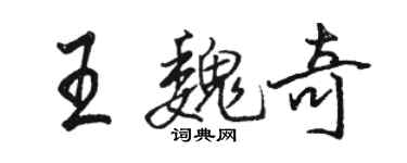 駱恆光王魏奇行書個性簽名怎么寫