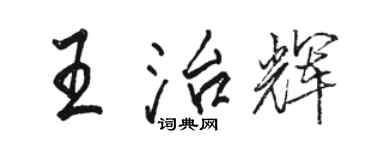 駱恆光王治輝行書個性簽名怎么寫