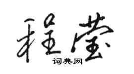 駱恆光程瑩行書個性簽名怎么寫