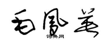 朱錫榮毛鳳英草書個性簽名怎么寫