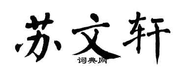 翁闓運蘇文軒楷書個性簽名怎么寫