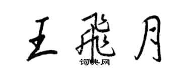 王正良王飛月行書個性簽名怎么寫