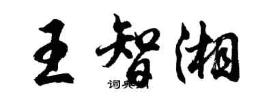 胡問遂王智湘行書個性簽名怎么寫