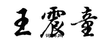 胡問遂王震童行書個性簽名怎么寫