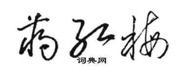 駱恆光蔣紅梅草書個性簽名怎么寫