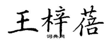 丁謙王梓蓓楷書個性簽名怎么寫