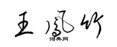 梁錦英王鳳竹草書個性簽名怎么寫