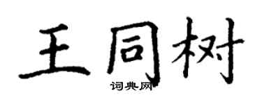 丁謙王同樹楷書個性簽名怎么寫