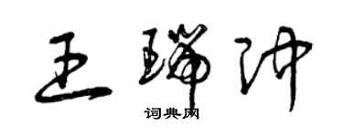 曾慶福王瑞沖草書個性簽名怎么寫