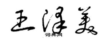 曾慶福王澤美草書個性簽名怎么寫