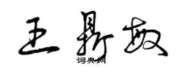 曾慶福王鼎敏草書個性簽名怎么寫