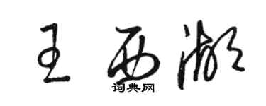 駱恆光王西湖草書個性簽名怎么寫