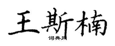丁謙王斯楠楷書個性簽名怎么寫