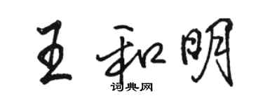 駱恆光王和明行書個性簽名怎么寫