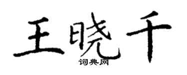 丁謙王曉千楷書個性簽名怎么寫