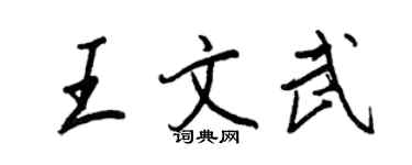 王正良王文武行書個性簽名怎么寫