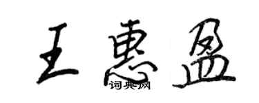 王正良王惠盈行書個性簽名怎么寫