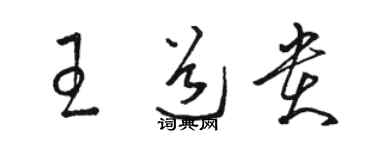 駱恆光王道貴草書個性簽名怎么寫